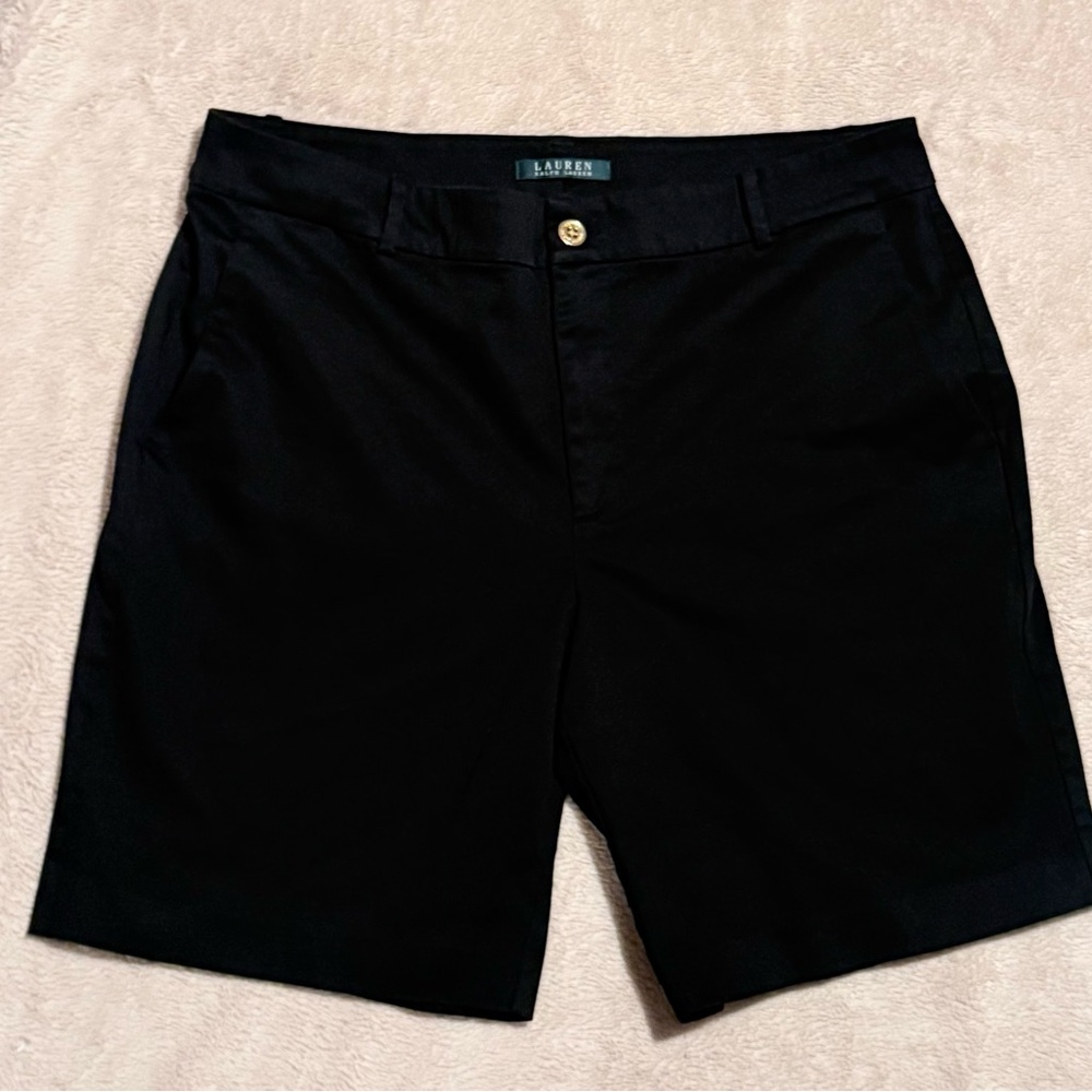 EUC Lauren Ralph Lauren Women’s Black Dressy Bermuda Shorts - 16